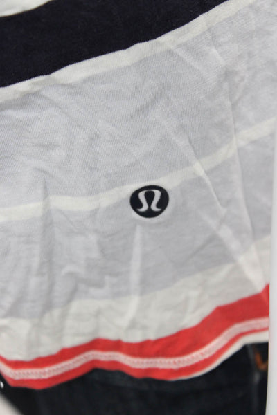 Lululemon Womens Dark Blue Striped Cotton Crew Neck Sleeveless Tank Size 4