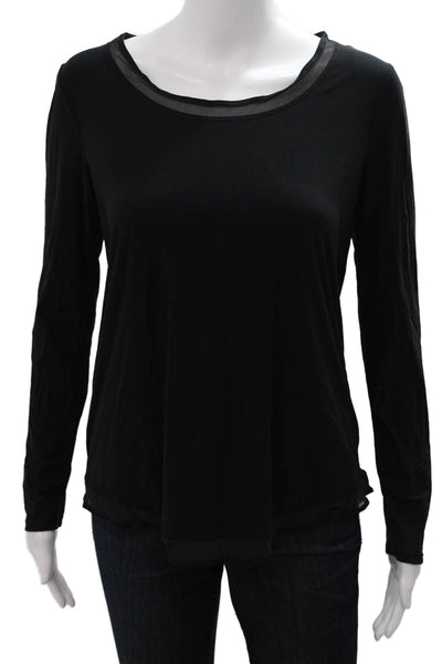 Lululemon Women Black Long Sleeve Nylon Round Neck Top Size 4