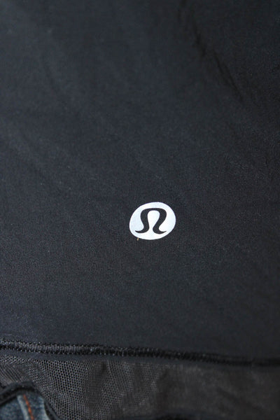 Lululemon Women Black Long Sleeve Nylon Round Neck Top Size 4