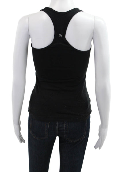 Lululemon Womens Sleeveless Tank Black Nylon Round Neck Solid Spring Size 4