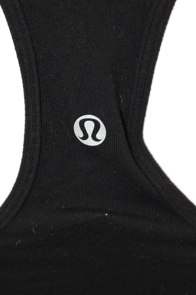 Lululemon Womens Sleeveless Tank Black Nylon Round Neck Solid Spring Size 4