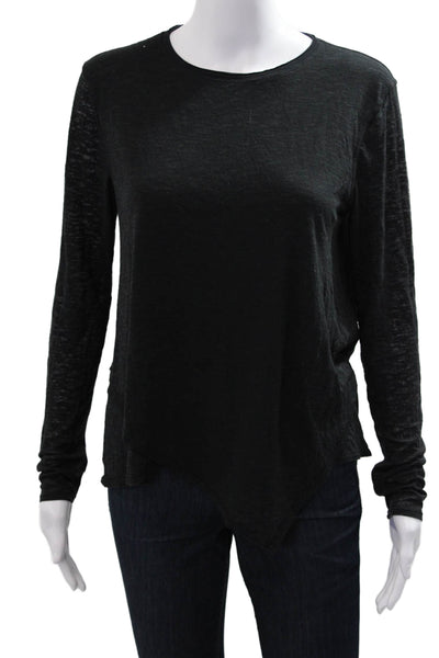 Lululemon Women Black Modal Basic T-Shirt Crew Neck Long Sleeve Size 4