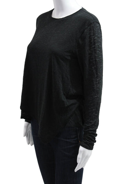 Lululemon Women Black Modal Basic T-Shirt Crew Neck Long Sleeve Size 4