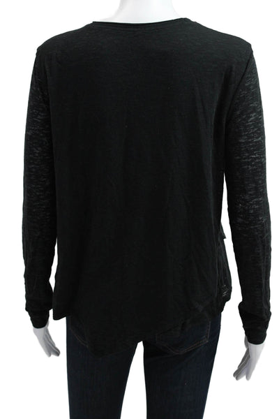 Lululemon Women Black Modal Basic T-Shirt Crew Neck Long Sleeve Size 4