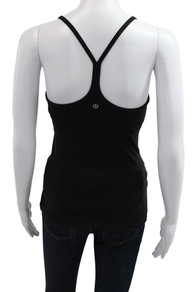 Lululemon Women Basic Camisole Black Nylon Spaghetti Strap Round Neck Size 4