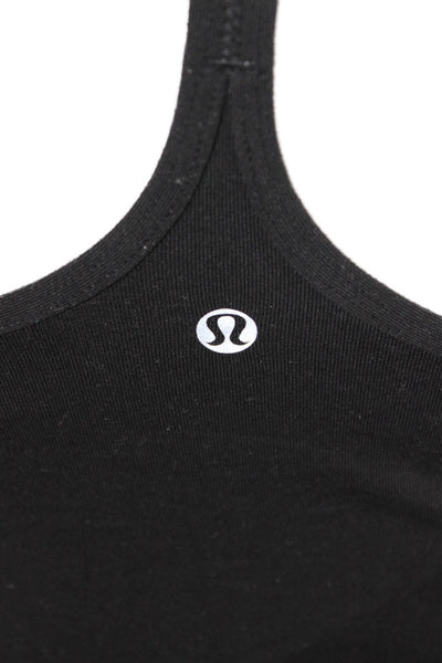Lululemon Women Basic Camisole Black Nylon Spaghetti Strap Round Neck Size 4