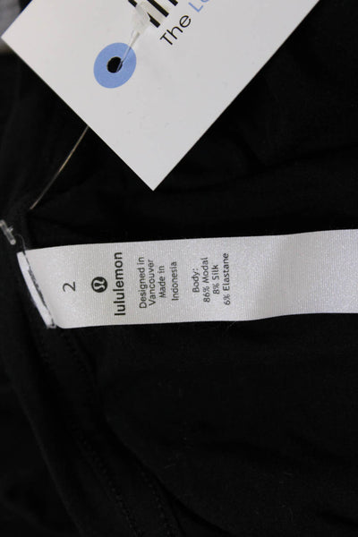 Lululemon Women Basic Black Long Sleeve T-Shirt Size 2