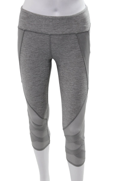 Ivivva by Lululemon Girls Stretch Mesh Detail Cropped Leggings Gray Size 12