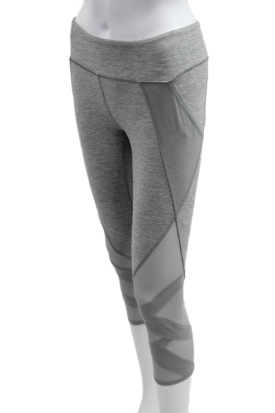 Ivivva by Lululemon Girls Stretch Mesh Detail Cropped Leggings Gray Size 12