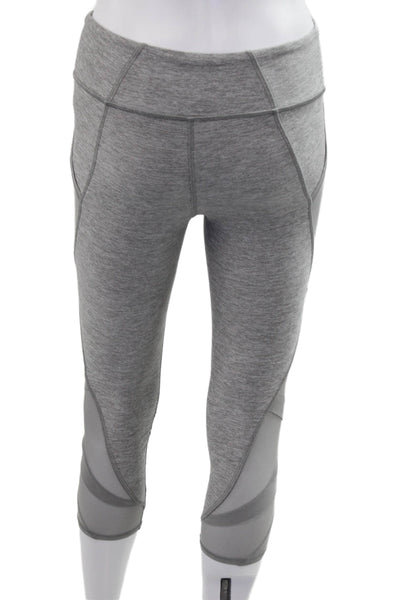 Ivivva by Lululemon Girls Stretch Mesh Detail Cropped Leggings Gray Size 12
