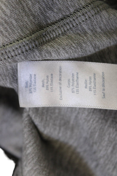 Ivivva by Lululemon Girls Stretch Mesh Detail Cropped Leggings Gray Size 12