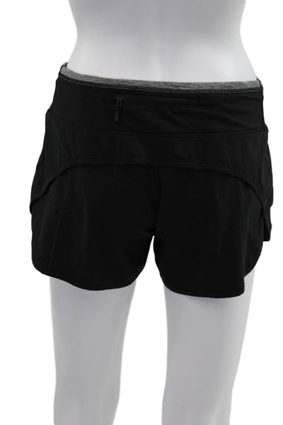 Lululemon Women Black Nylon Zip Sports Shorts Size 4