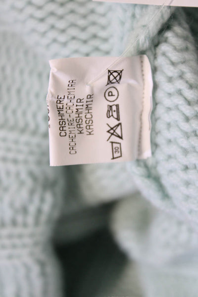 Maria Di Ripabianca Womens Cashmere Mockneck Pullover Light Blue Size 14