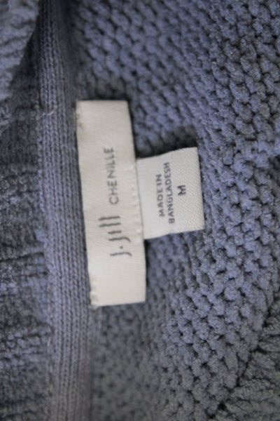 J. Jill Women Pullover Sweater Blue Crew Neck Polyester Long Sleeve Size M