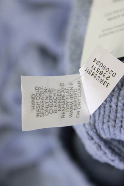 J. Jill Women Pullover Sweater Blue Crew Neck Polyester Long Sleeve Size M
