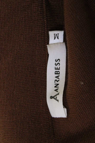 Anrabess Womens Brown Collared Overcoat Coatigan Long Sleeve Fall Size M