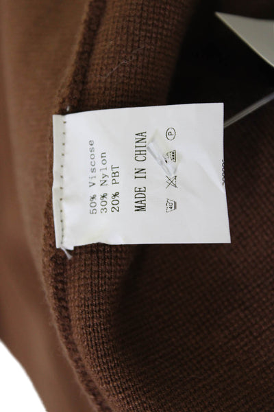 Anrabess Womens Brown Collared Overcoat Coatigan Long Sleeve Fall Size M