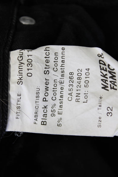 Naked & Famous Women Skinny High Rise Black Jeans Size 32