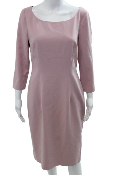 Black Halo Womens Pink Sheath Dress Knee Length 3/4 Sleeve Size 10