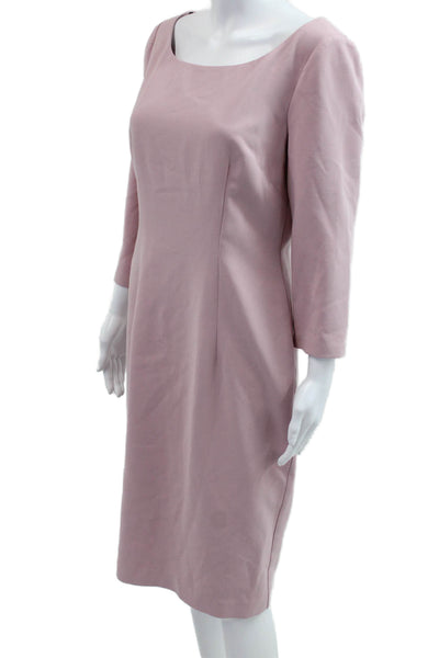 Black Halo Womens Pink Sheath Dress Knee Length 3/4 Sleeve Size 10