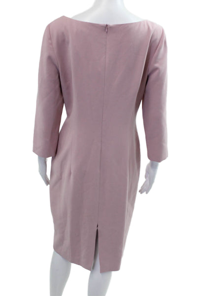 Black Halo Womens Pink Sheath Dress Knee Length 3/4 Sleeve Size 10