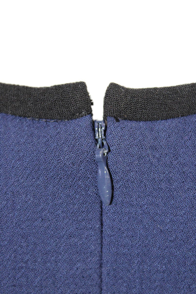 Eliza J Women A-Line Dress Dark Blue Long Sleeve Crew Neck Zip Size 6