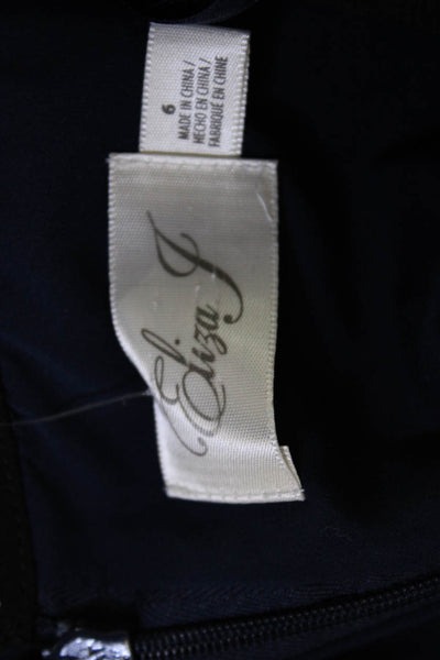 Eliza J Women A-Line Dress Dark Blue Long Sleeve Crew Neck Zip Size 6