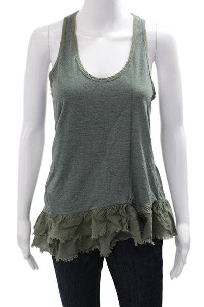 Splendid Women Basic Tank Green Rayon Polyester Size M