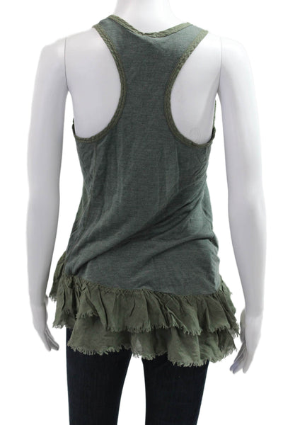 Splendid Women Basic Tank Green Rayon Polyester Size M