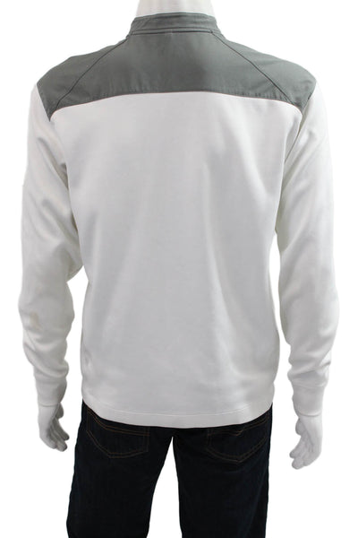 Nike Golf Mens Sweatshirt White Mock Neck Zip Polyester Long Sleeve Size M