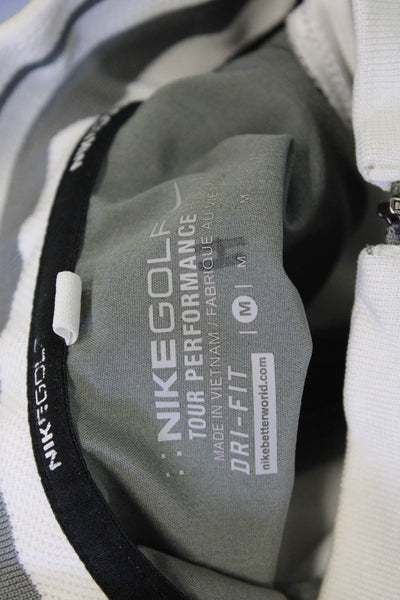Nike Golf Mens Sweatshirt White Mock Neck Zip Polyester Long Sleeve Size M