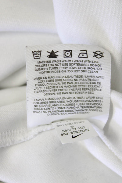 Nike Golf Mens Sweatshirt White Mock Neck Zip Polyester Long Sleeve Size M