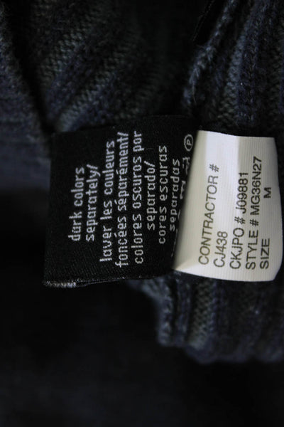Calvin Klein Jeans Mens Dark Gray Mock Neck Zip Pullover Sweater Cotton Size M