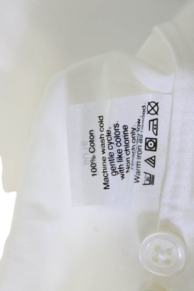 J Crew Mens Point Collar White Cotton Long Sleeve Dress Shirt Size M