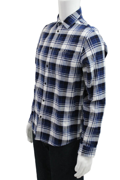 Native Youth Mens Button-Down Plaid Collared Long Sleeve Cotton Shirt Size M