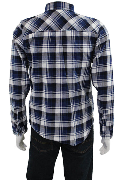 Native Youth Mens Button-Down Plaid Collared Long Sleeve Cotton Shirt Size M