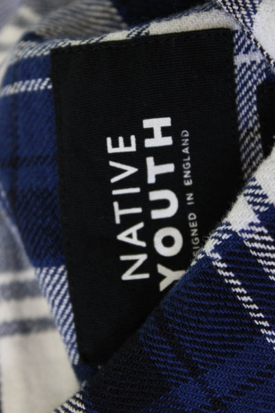 Native Youth Mens Button-Down Plaid Collared Long Sleeve Cotton Shirt Size M