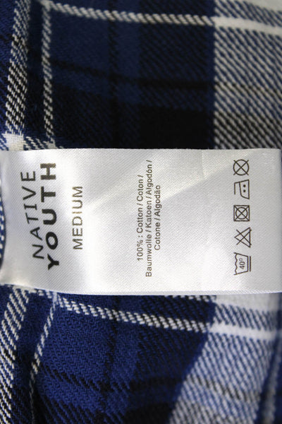 Native Youth Mens Button-Down Plaid Collared Long Sleeve Cotton Shirt Size M