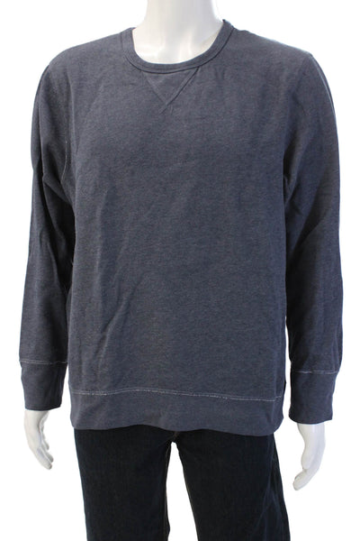 J Crew Mens Pullover Sweatshirt Dark Blue Crewneck Solid Size L