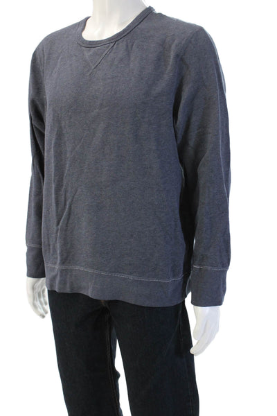 J Crew Mens Pullover Sweatshirt Dark Blue Crewneck Solid Size L