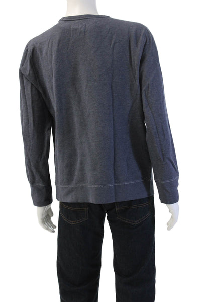 J Crew Mens Pullover Sweatshirt Dark Blue Crewneck Solid Size L