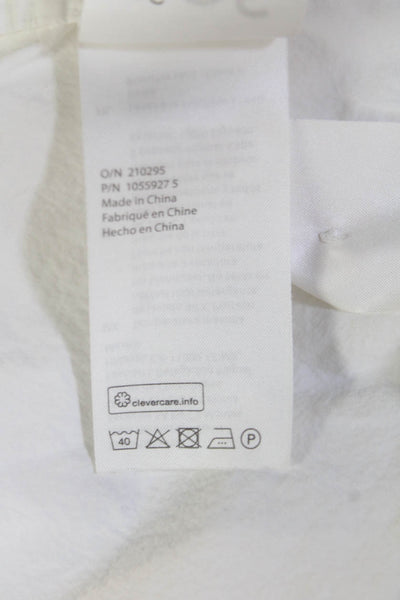COS Women Basic White V-Neck Long Sleeve Button-Up Top Size XS