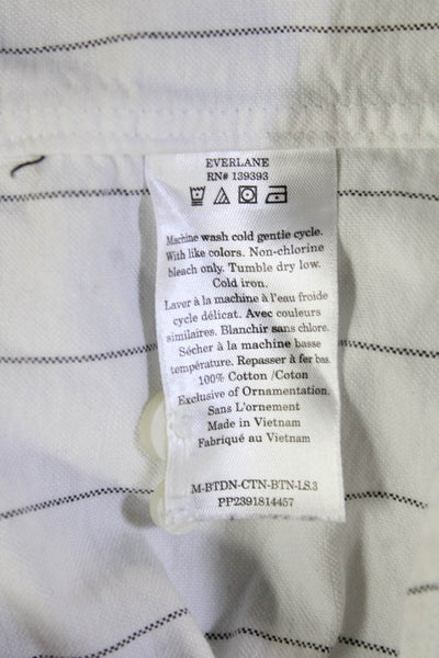 Everlane Mens Cotton Striped Long Sleeve Button-Down Shirt White Size XL