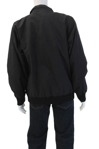 Madewell Mens Windbreaker Black Collared Zip Polyester Long Sleeve Size L
