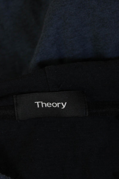Theory Mens Pullover Hoodie Dark Blue 100% Cotton Long Sleeve Size XL