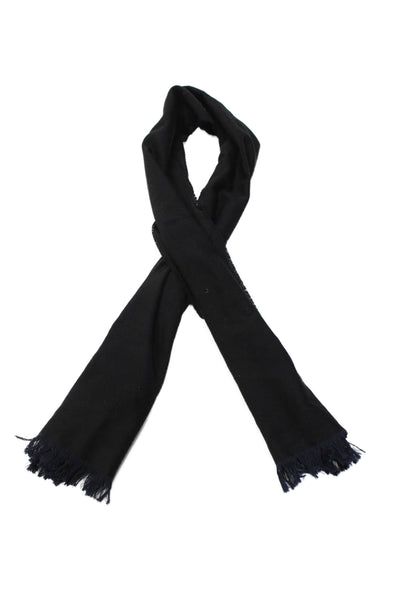 Weekend Max Mara Womens Fringed Classic Wrap Scarf Black Size 72" x 22"