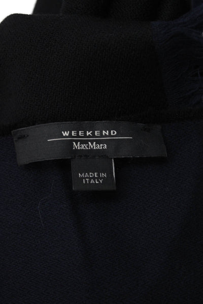 Weekend Max Mara Womens Fringed Classic Wrap Scarf Black Size 72" x 22"