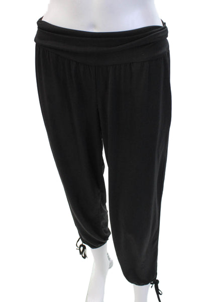 ONZIE Women Black Cropped Harem Pants Drawstring Size M