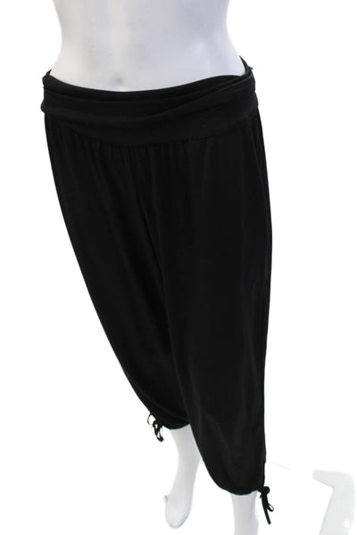 ONZIE Women Black Cropped Harem Pants Drawstring Size M