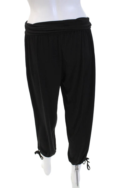 ONZIE Women Black Cropped Harem Pants Drawstring Size M